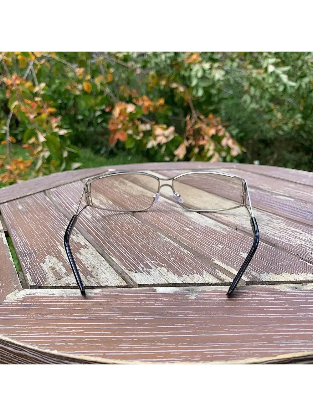 Cyber Vintage y2k 2000s classy clear chrome trim sunglasses. Chrome trim clear